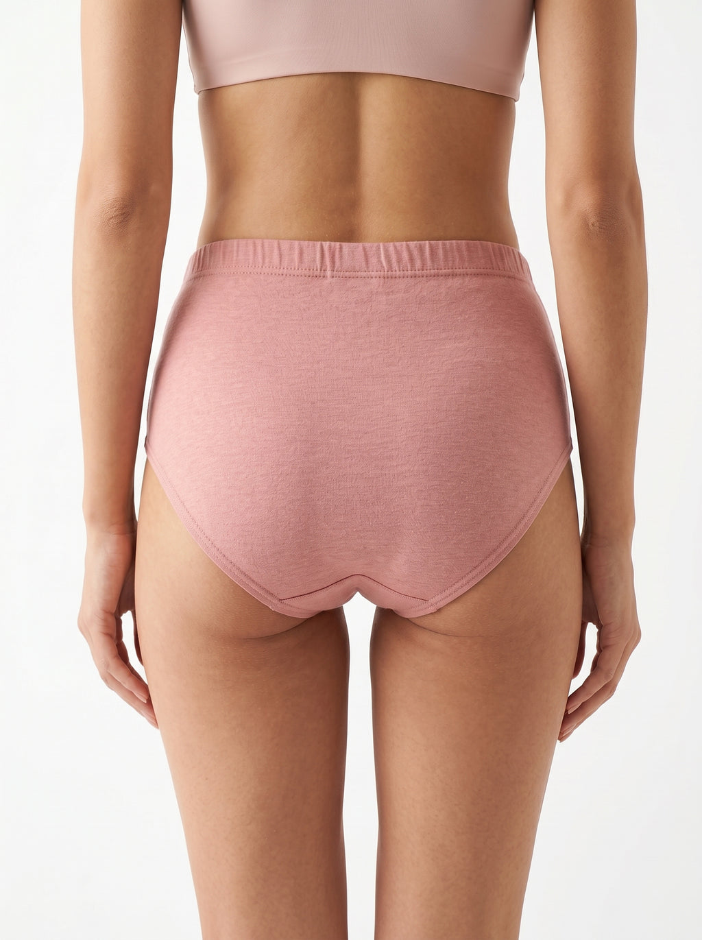 High-Waist Full Coverage Panty  High-waist design with full coverage for comfortable, all-day support.  Features a wide elastic waistband and smooth fabric for a no-visible-lines fit under any outfit