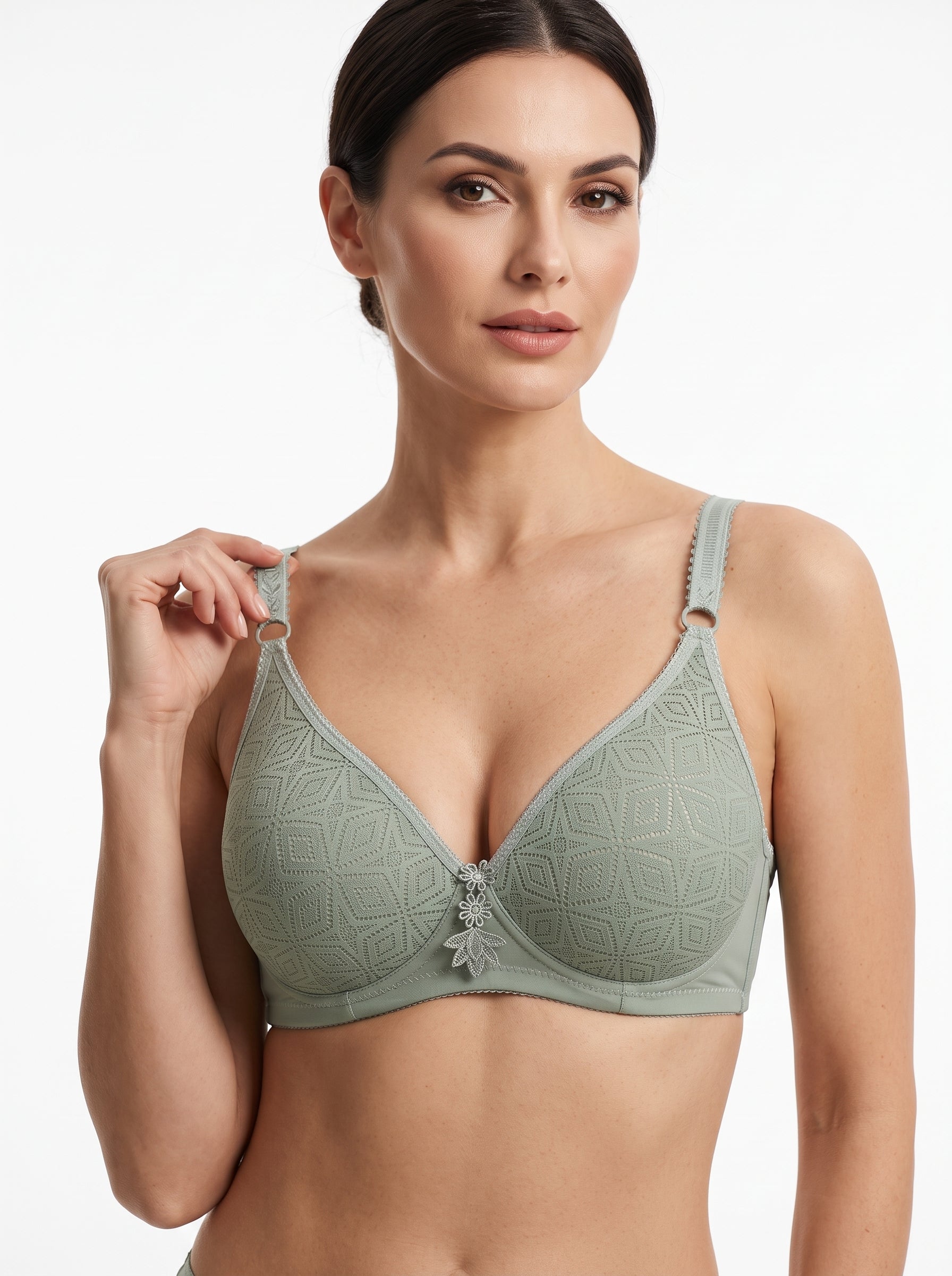 Self print full coverage padded non wire bra