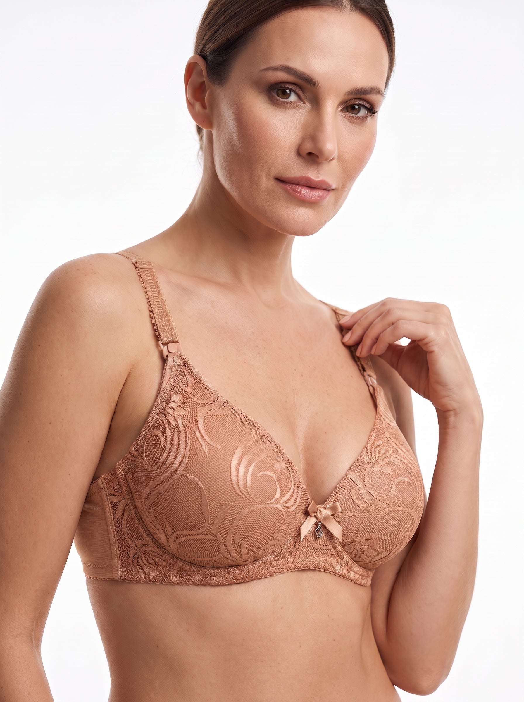 Self print full coverage padded non wire bra
