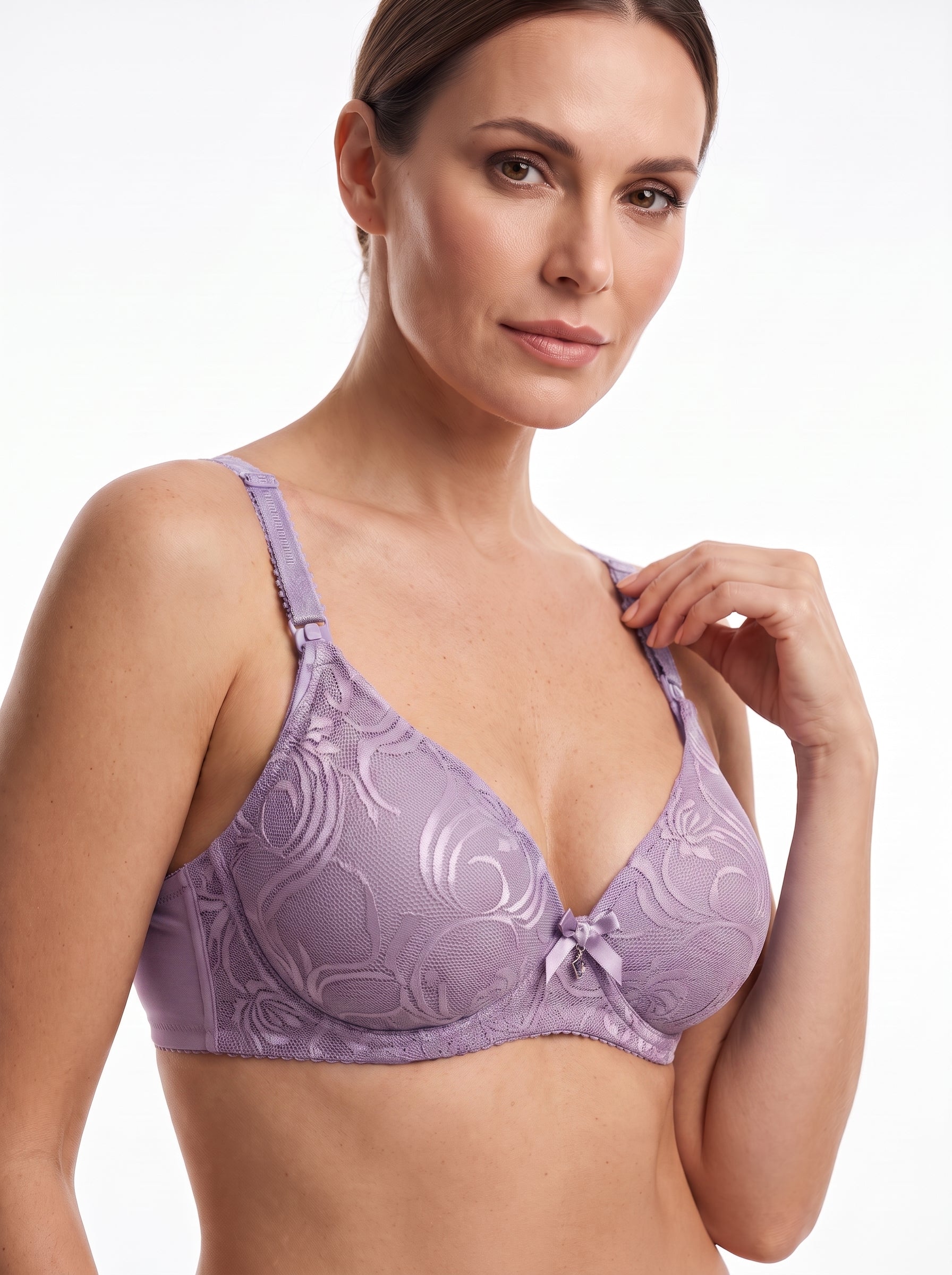 Self print full coverage padded non wire bra