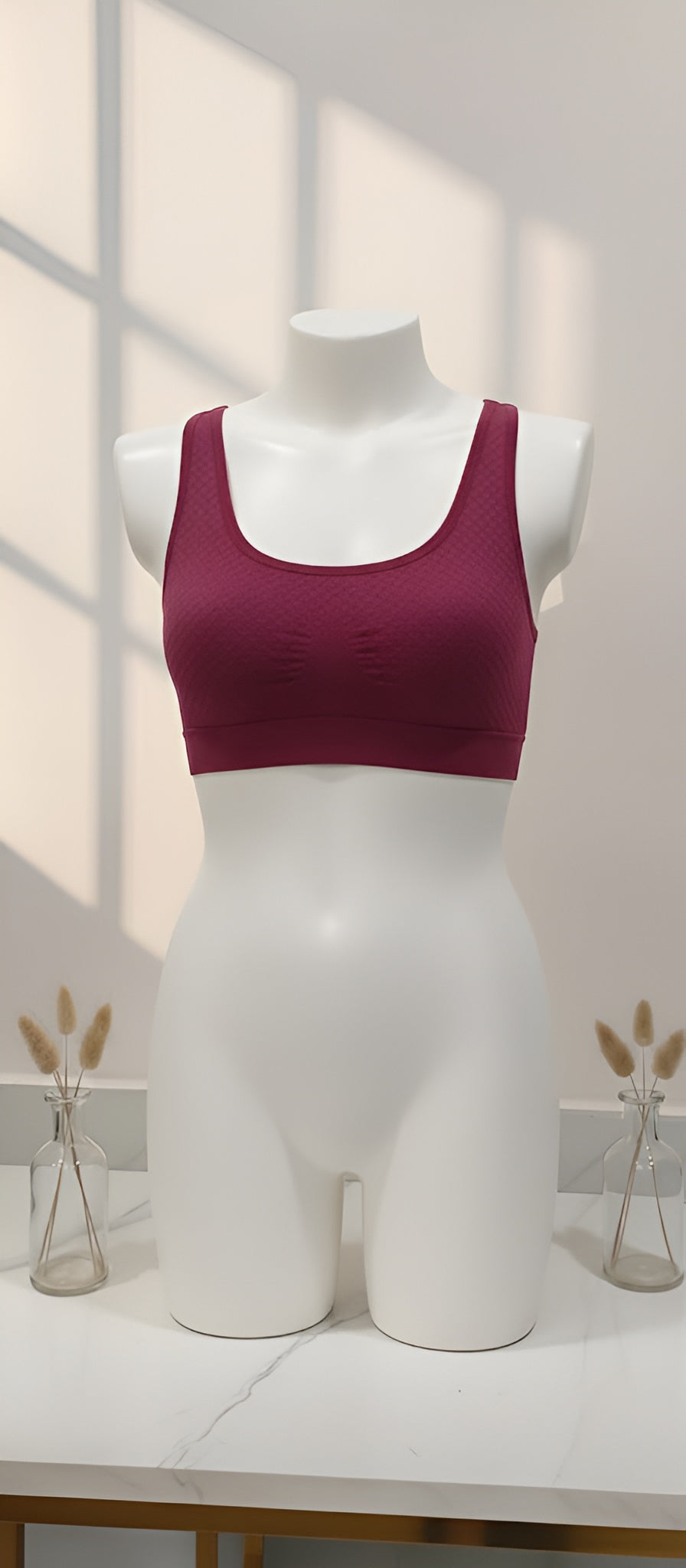 Cotton stretchable textured sports Air bra